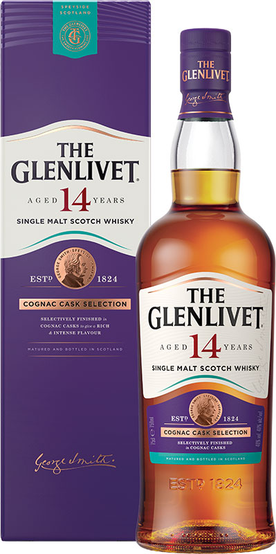 GLENLIVET - 14 YEAR OLD COGNAC CASK SINGLE MALT SCOTCH Scottish