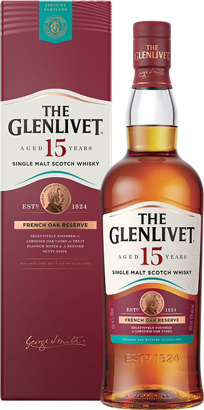 GLENLIVET - 15 YEAR OLD FRENCH OAK RESERVE Scottish Whisky / Whiskey
