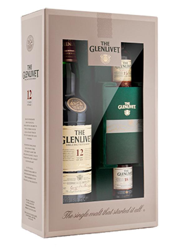 THE GLENLIVET 12 YO - GIFT PACK ( 2 MINI'S - 15 YO & 18 YO