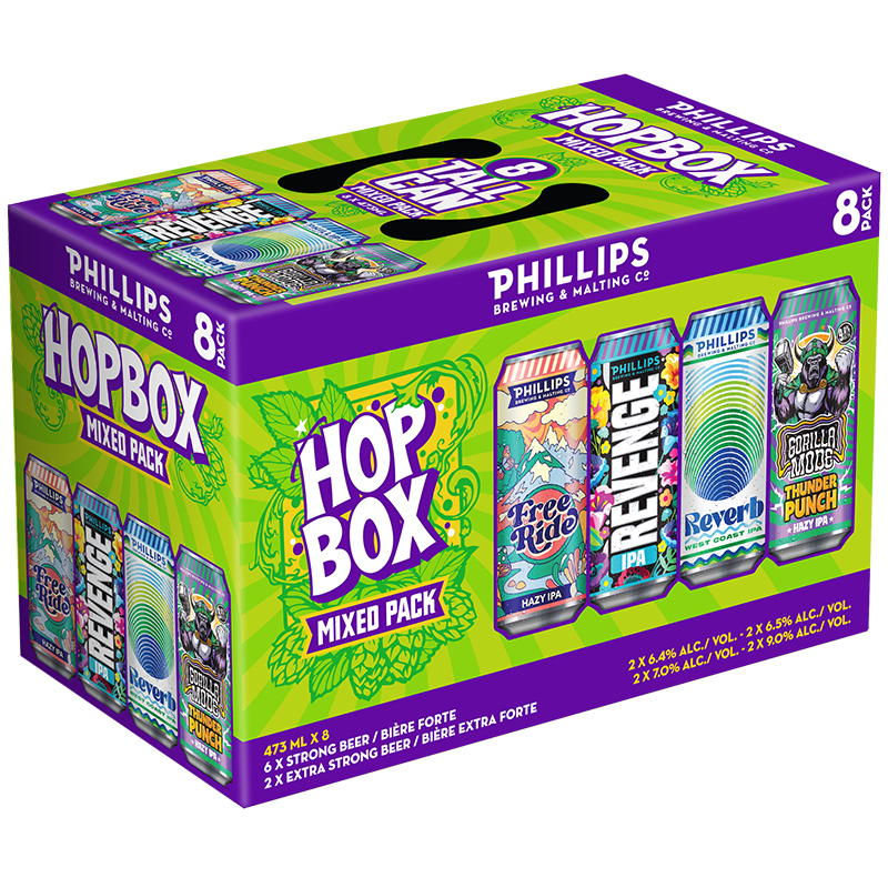 PHILLIPS BREWING - HOP BOX TALL CAN MIX PACK Canadian Domestic Beer