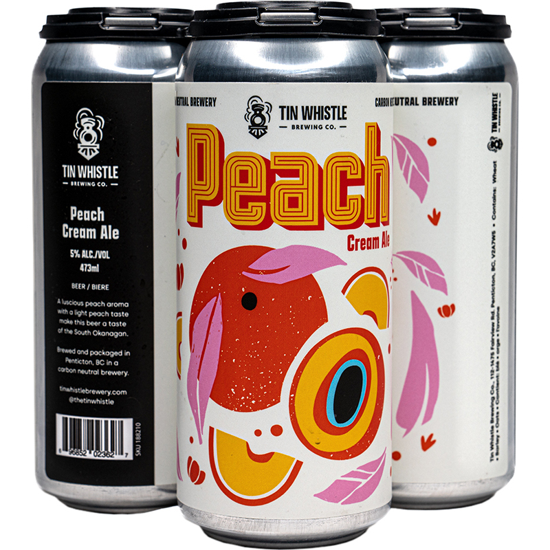 TIN WHISTLE PEACH CREAM ALE TALL CAN Canadian Domestic Beer