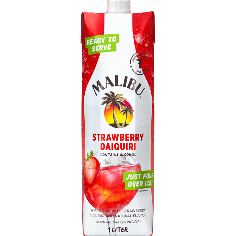 MALIBU STRAWBERRY DAIQUIRI TETRA PACK Canadian Other Spirits