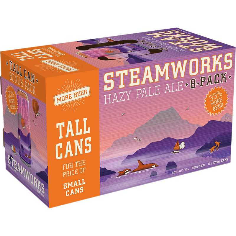 STEAMWORKS HAZY PALE ALE TALL FOR SMALL CAN Canadian Domestic Beer