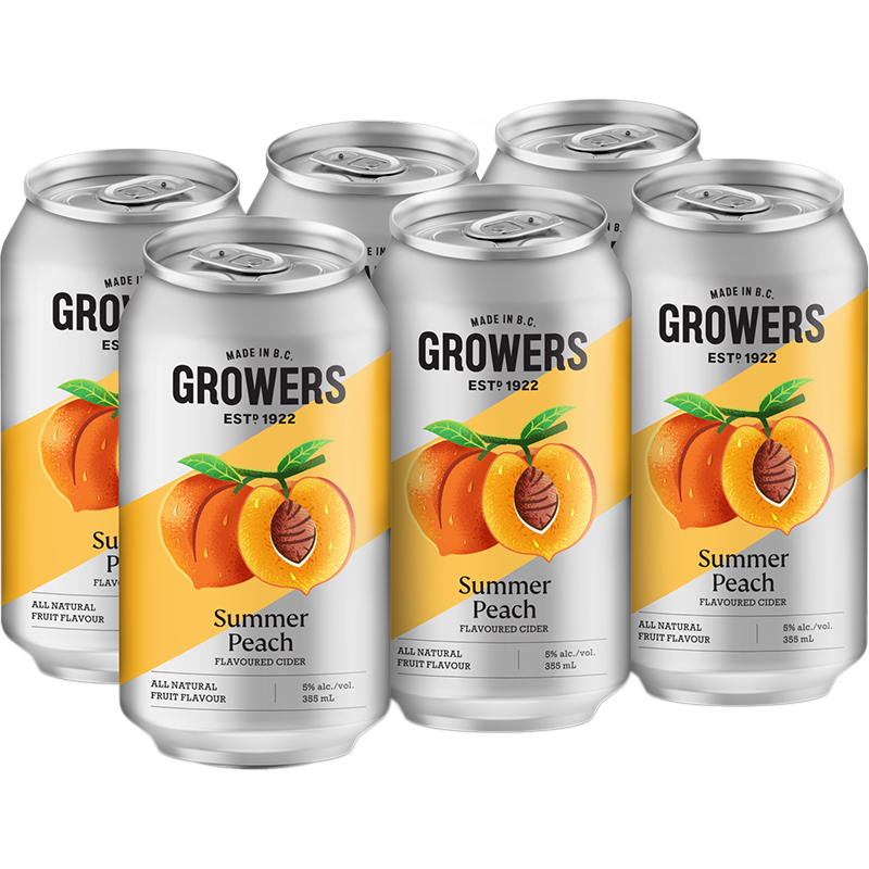 GROWERS SUMMER PEACH CAN Canadian Cider