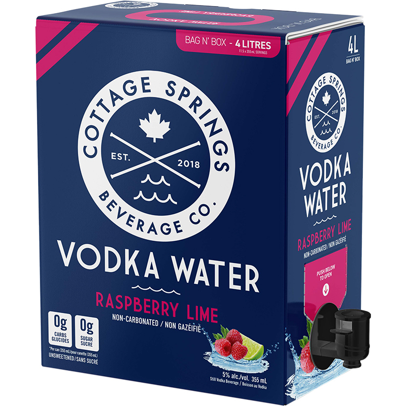 COTTAGE SPRINGS VODKA WATER RASPBERRY LIME Canadian Coolers
