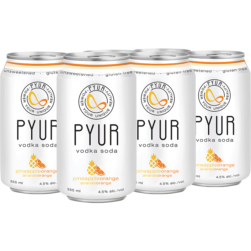 PYUR PINEAPPLE ORANGE VODKA SODA CAN Canadian Coolers