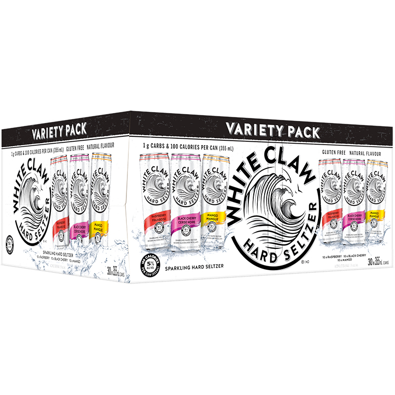 WHITE CLAW VARIETY PACK 30 CAN Canadian Coolers