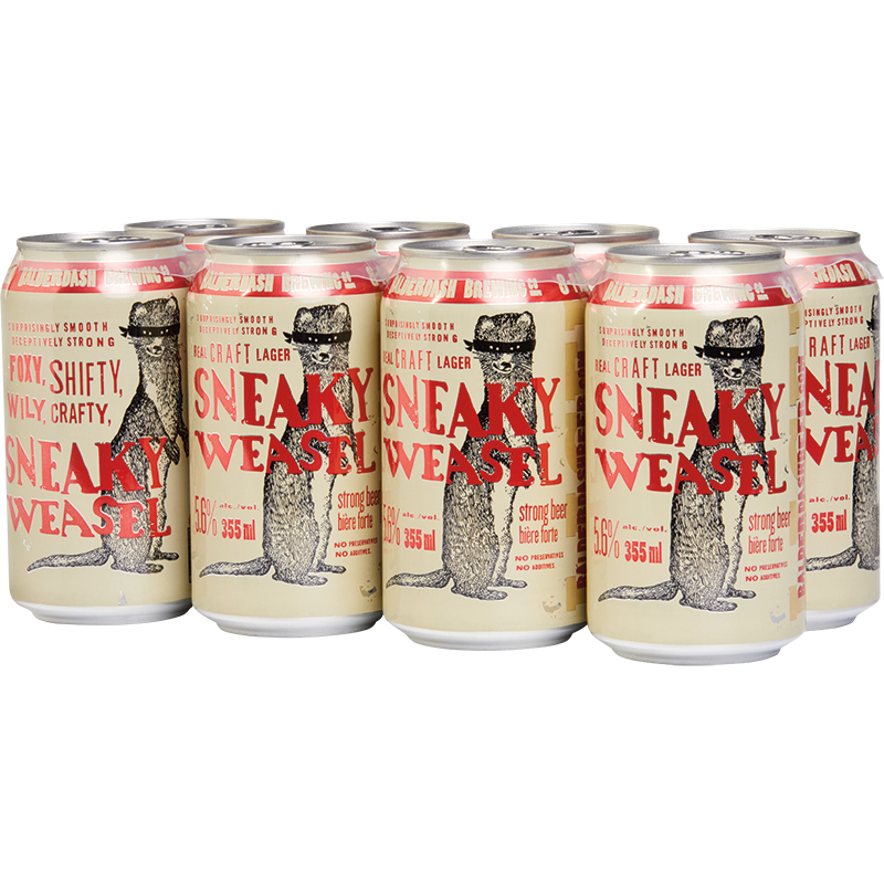 BALDERDASH BREWING SNEAKY WEASEL CRAFT LAGER CAN Canadian Domestic Beer