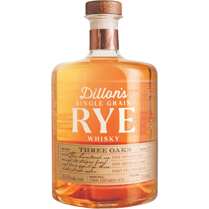 DILLONS THREE OAKS RYE WHISKY Canadian Whisky / Whiskey
