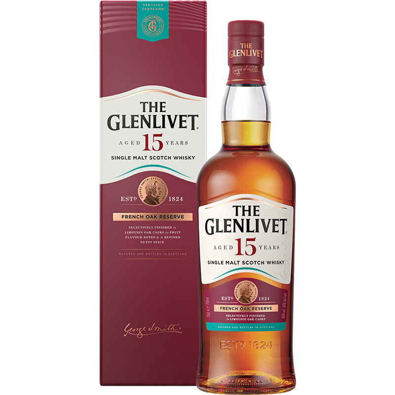 GLENLIVET - 15 YEAR OLD FRENCH OAK RESERVE Scottish Whisky / Whiskey