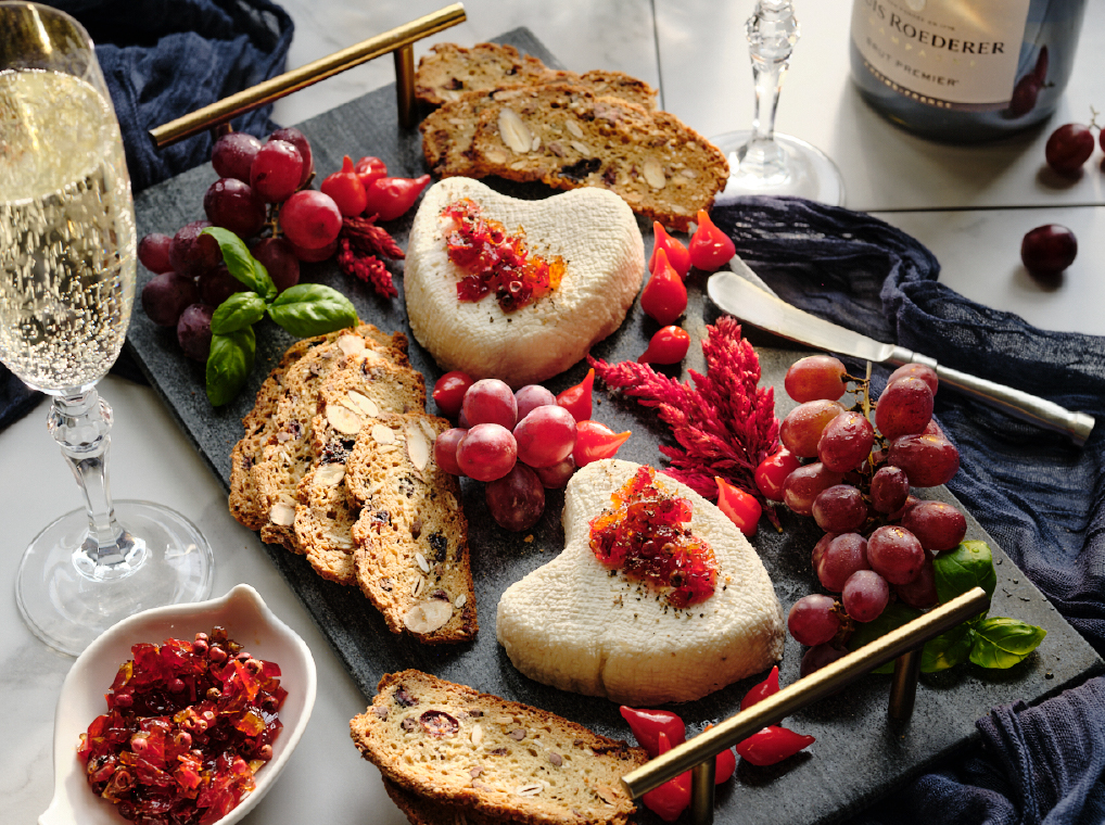 Savoury Coeur à la Crème served with Red Pepper Relish