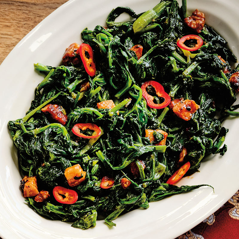 Stir-Fried Peas Tips with Pork