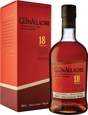 GLENALLACHIE - SINGLE MALT SCOTCH WHISKY 18 YEAR OLD