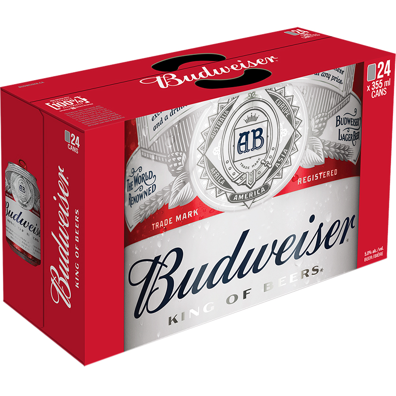 PRE - PACKED BUDWEISER 355ML 24UC CAN - 24PK
